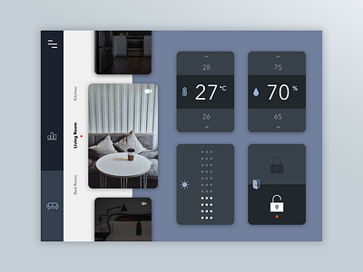 Daily UI #021 Home monitoring Dashboard air conditioner app daily ui home monitoring iot ipad light room ui