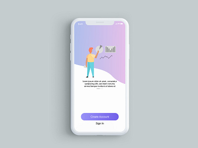 Sign up screen app design flat illustration minimal ui ux