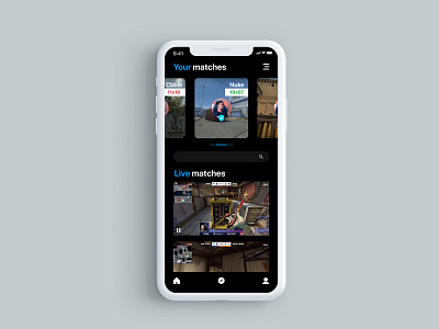 Live Matches a CSGO app. app design flat icon minimal ui ux