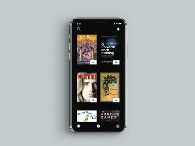 eBook Reader app design flat icon minimal ui ux