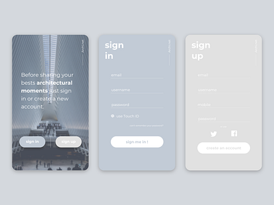 Sign Up || UI Design app architectural design dailyui sign in form ui web