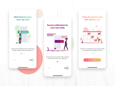 Whatsapp Status Saver On Boarding Screens by Irfan Munawar on Dribbble