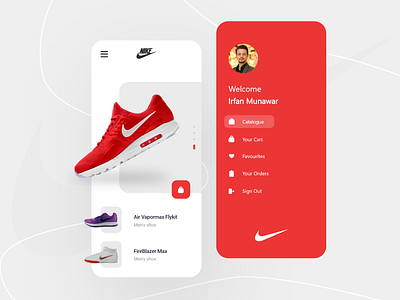 Nike App Design v.2 android app branding illustration ios logo mobileui nike shoes typography ui ui ux design uidesign uiux