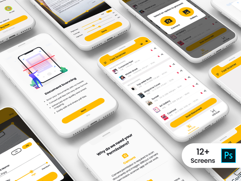 Document Scanner App UI Kit by Irfan Munawar on Dribbble