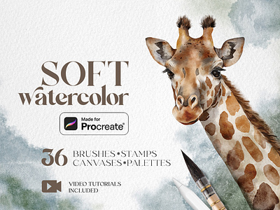 SOFT WATERCOLOR Procreate brushes set brush brushes canvas ipadbrush procreate procreatebrush procreatebrushes procreatebundle realisticwatercolor watercolor watercolorprocreate