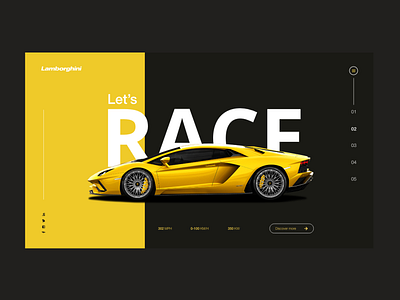 Lamborghini landing page concept by Rachel Jinks on Dribbble