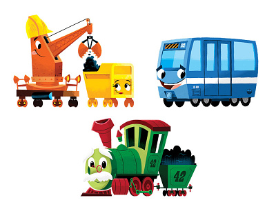 Train Characters character design characters childrens book illustration trains