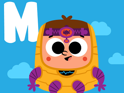 M is for Modok comics kidlit kidlitart kidlitartist kidlitillustration marvel modok vector