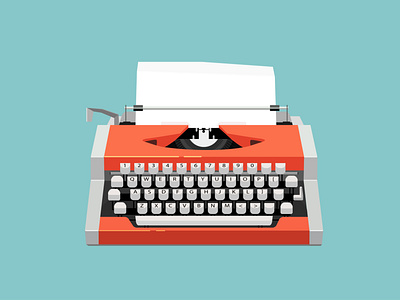 typewriter tbm aesthetic art design flat icon illustration minimal typewriter vector