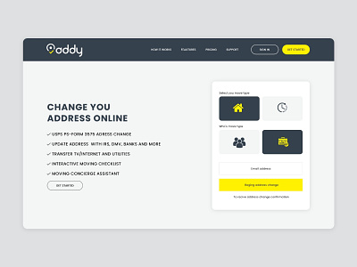 Landing Page Design For Addy.Us