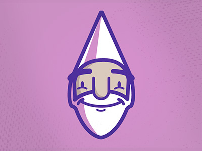 Purple the Gnome beard eyebrows garden gnome happy hat magic mythical purple