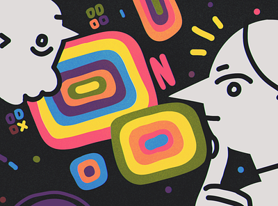 Streaming charachters character characters colorful editorial illustration grain illustration neon simplicity