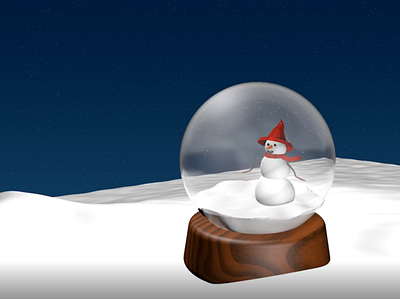 Snow Globe Babe <3 3d babe cinema4d digital art illustration art imagination sky snow snow globe