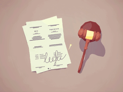 Canadian Ccancer Society 02 after effects animation cancer charity cinema 4d document gif hammer judge paper signature