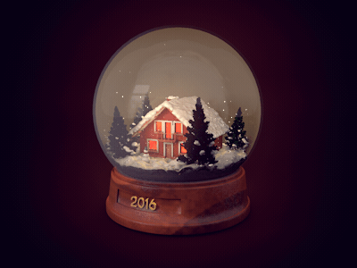 And a Happy New Year 2016 gif glass holiday home house loop snow snowglobe snowman winter xmas