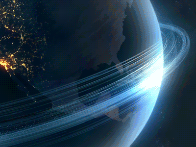 Earth zoom in cinema4d city connection gif globe light line loop map night space world