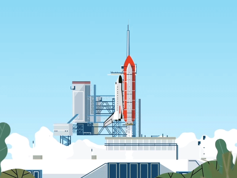 Shuttle Launch animation design gif illustration launch loop motion nasa rocket shuttle space station