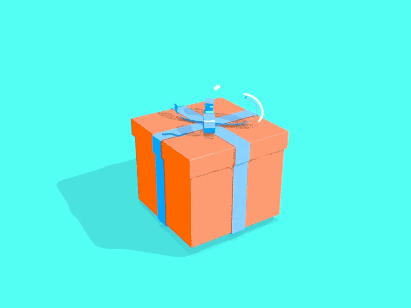 Little Gift Animation animated bounce c4d cel cinema flat gif holiday mograph present ribbon shapes