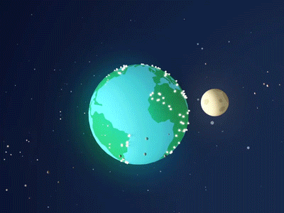 Little thing from Something after effects earth energy flat framebyframe girl globe map moon pain planet space