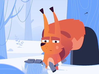 Squirrel after effects animation character forest funny happy illustration little logo rigging sad squirrel