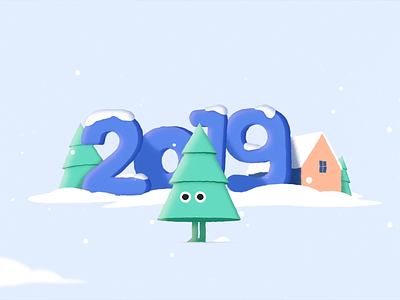 Christmas tree 2019 2020 after effects animation character christmas christmas tree fun gif illustration mascot new year snow tree winter