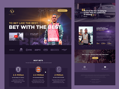 Vegas Dave - Website design betting personal branding sports web design website