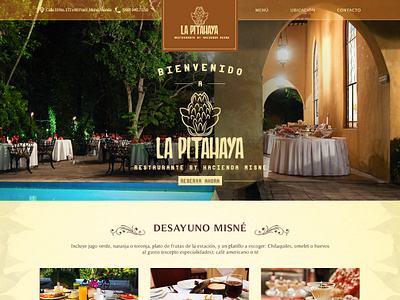 La Pitahaya Restaurante de Estilo Hacienda branding design landign page ui ux web website