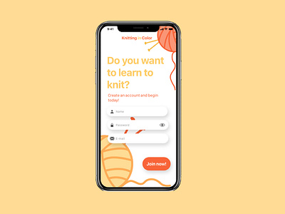 Daily UI 01 app dailyui design knitting signup ui userinterface