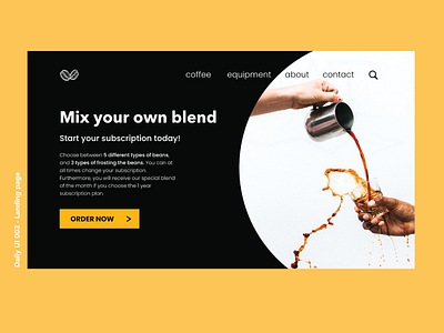 Daily UI 003 - Landing page adobe xd coffee dailyui dailyui 003 landign page userinterface