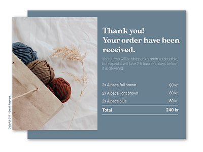 Daily UI 017 - Email Receipt dailyui illustrator receipt ui userinterface