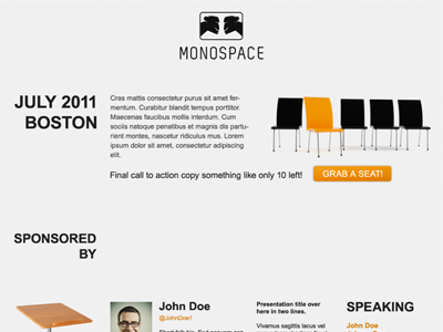 Monospace Web First Draft conference layout minimalist monospace web