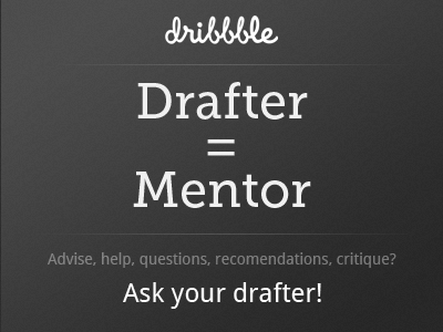 Dribbble Mentorships Initiative draftees drafters dribbble mentors players