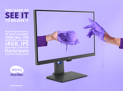 BenQ Monitor advert advertisement benq brand branding design digital purple typography
