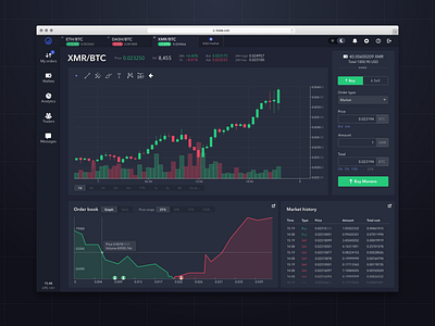 Trading Platform — Main Screen blockchain crypto cryptocurrency dashboad trading