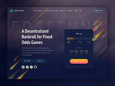 ICO Landing Page for EdgeFunds blockchain crypto cryptocurrency ico landing lp