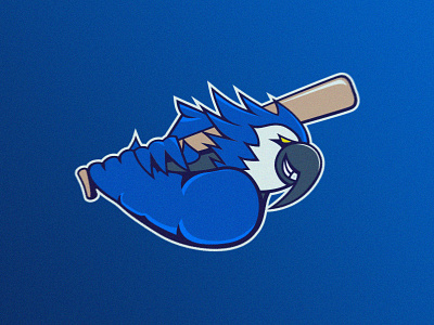 Blue Parrot baseball bat blue homerun logo minor league parrot sports tropic