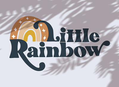 Groovy logo design logo rainbows typogaphy