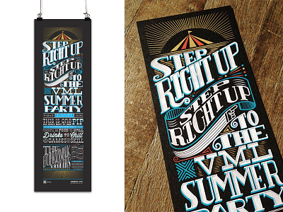 Summer Party Poster and Ticket Detail design illustration typography