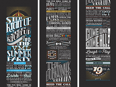 Summer Party // Tall Banner Detail design illustration typography