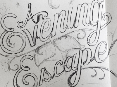 Evening Escape branding illustration typography