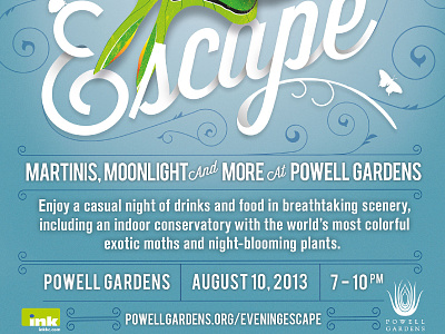 Evening Escape // Detail branding illustration typography
