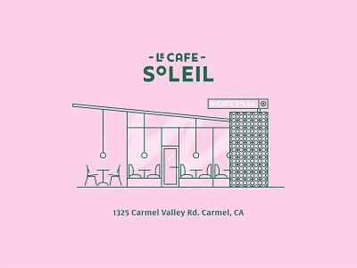 Le Cafe Soleil, Carmel CA branding design graphic design illustration logo typography
