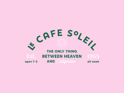 Le Cafe Soleil, Carmel CA branding cafe california carmel design graphic design illustration logo pink restaurant typography