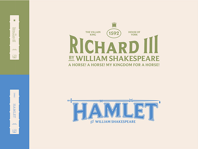 Shakespeare's Plays book store branding design graphic design haamlet illustration king old timey plays queen of egland richard iii shakespeare sword the crown theater throne typography vintage