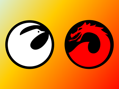 Dove and Dragon battle card dove dragon game icons logo team