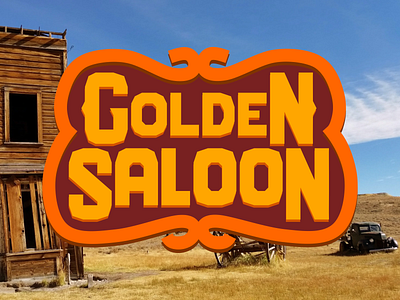 Golden Saloon casino ghost town golden old west saloon sign signage vegas western