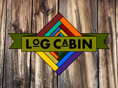 Log Cabin Quilt cabin country design graphic log log cabin logo logos quilt rustic wood