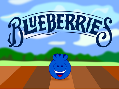 Blueberries branding cartoon character design graphic illustration mascot typography