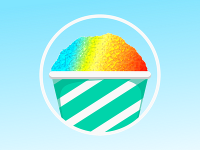 Rainbow Snow Cone badge cold cone cool cup dribbleweeklywarmup drink flavor ice icon rainbow refreshing snow sticker summer