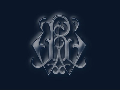 Monogram Embossed Navy W.A.R. dribbleweeklywarmup monogram typography